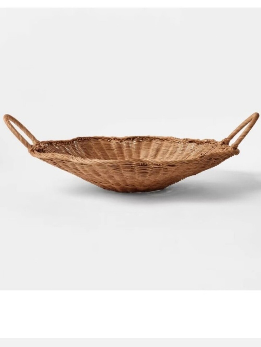 Scallop Woven Shallow Wicker Basket Bowl - Threshold designed with Studio McGee
